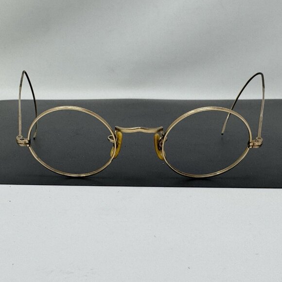 AMERICAN OPTICAL SQUIRE Eyeglasses Vintage Small circular perfectly round Lenon - Picture 2 of 10
